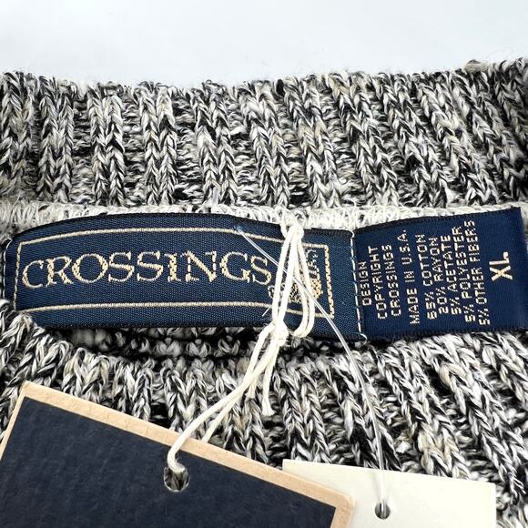 Vintage Crossings Celtic Knot Design Black Gray Cotton Blend Sweater NEW Size XL - Picture 6 of 8